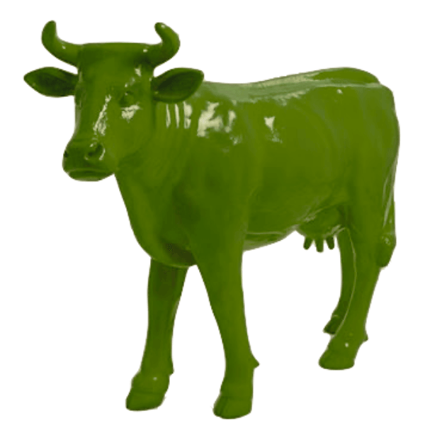 Statue Vache Animaux Resine - 140cm - Vert Kaki - ANIMAUX-RESINE.FR