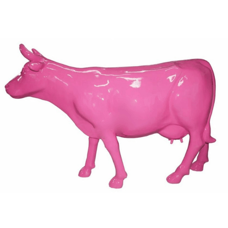 Statue Vache Animaux Resine - 225cm - Rose Clair - ANIMAUX-RESINE.FR