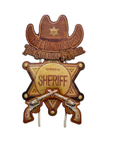 PANNEAU 3D MÉTAL SHERIFF 75x45 CM - PANNEAU DECO - ANIMAUX-RESINE.FR