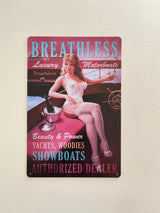 PLAQUE MÉTAL BREATHLESS 30X20 CM - PLAQUE DECORATIVE - ANIMAUX-RESINE.FR