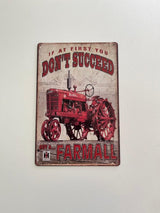 PLAQUE MÉTAL FARMALL 30X20 CM - PLAQUE DECORATIVE - ANIMAUX-RESINE.FR