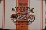 PLAQUE MÉTAL MOTHER ROAD 30X20 CM - PLAQUE DECORATIVE - ANIMAUX-RESINE.FR